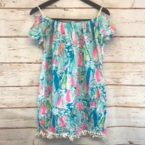Lilly Pulitzer off theshoulder mini dress